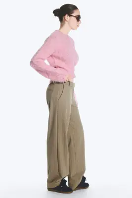 Pantalon de costume taille basse - Taupe à fines rayures — photo 3