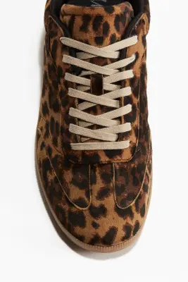 Sneakers - Beige foncé/imprimé léopard — photo 2