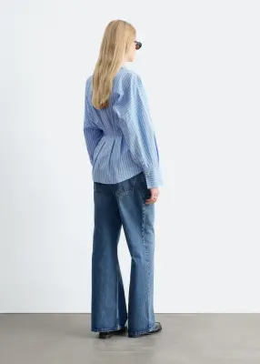 Chemise ajustée en coton - Bleu/Blanc — photo 5