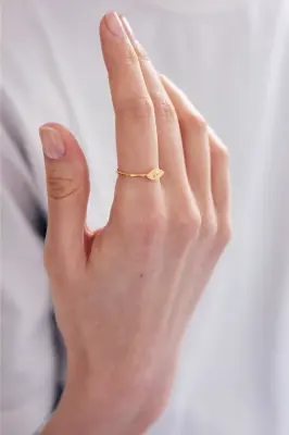 BAGUE GABIN - Or blanc 18 carats — photo 2