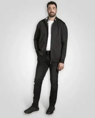 DUKE GILET FULL ZIP GRANDE LONGUEUR Gris Anthracite — photo 3