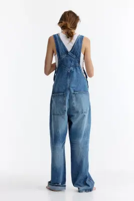 Salopette en denim de coton - Bleu denim clair — photo 3