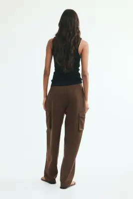Pantalon cargo loose - Marron foncé — photo 3