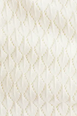 Pantalon en maille pointelle - Crème — photo 4