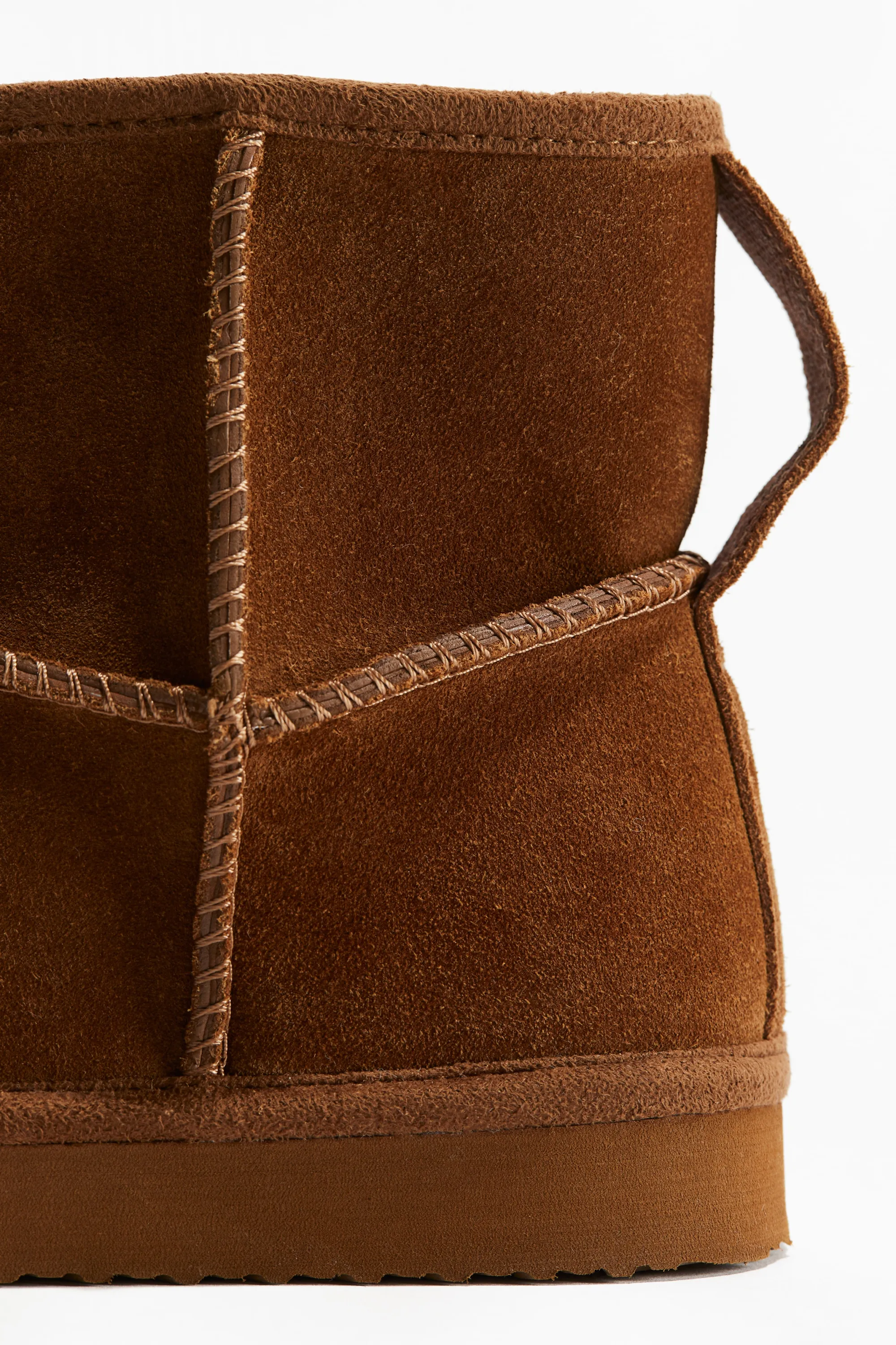 Bottines chaudement doublées en cuir velours - Marron