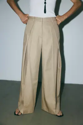 Pantalon chic avec détails croisés - Beige — photo 3