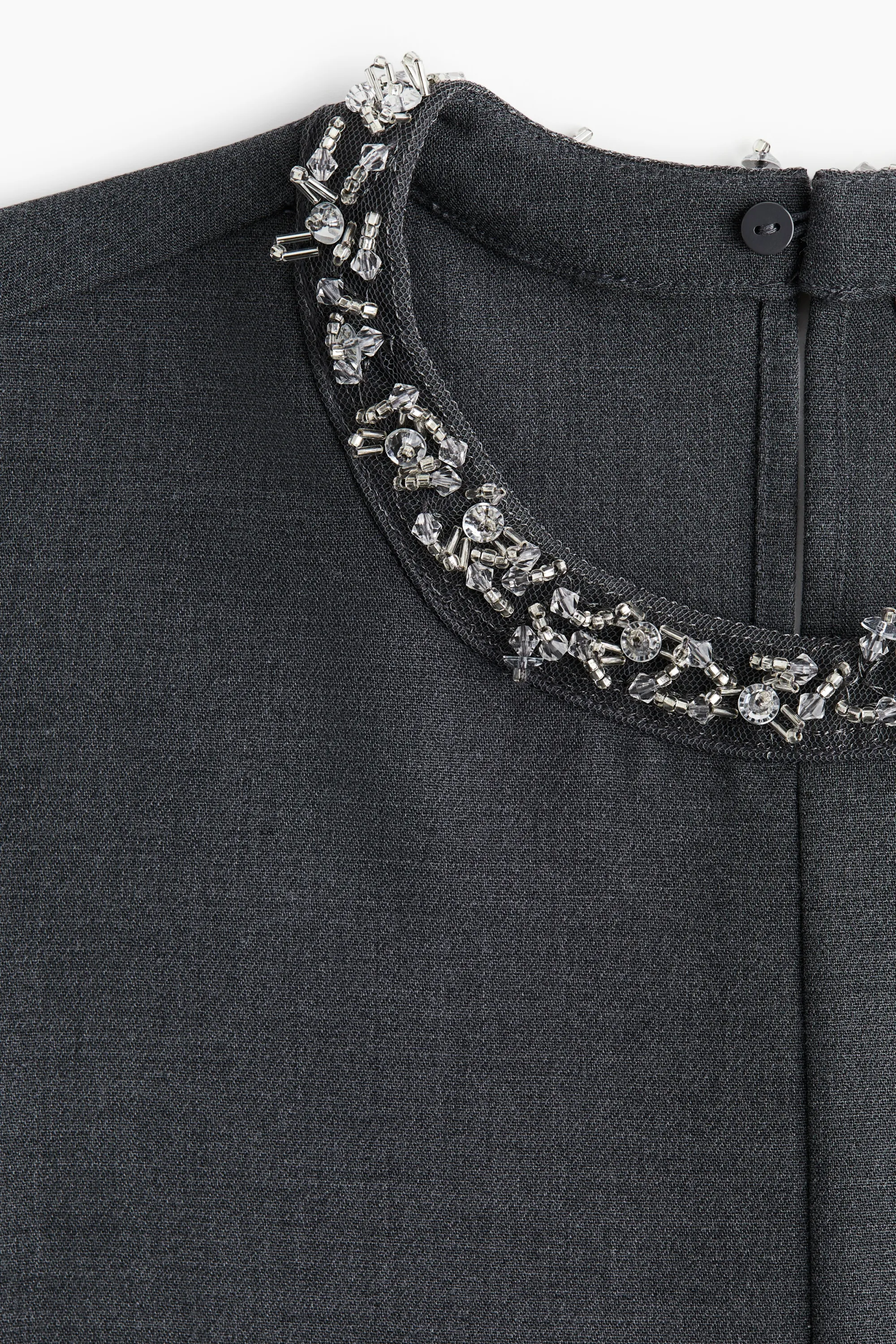 Robe avec perles fantaisie - Gris foncé