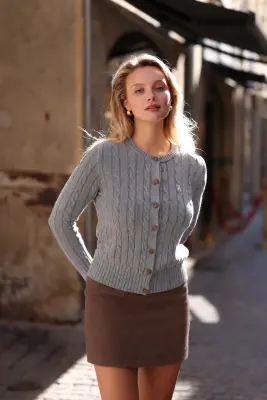 Vincent Cotton Cashmere Cardigan - Grey — photo 3
