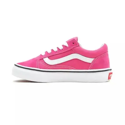 chaussures skateboard enfant vans old skool – fuchia / white — photo 3