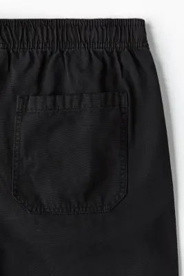 Pantalon Loose Fit en toile de coton - Noir — photo 5