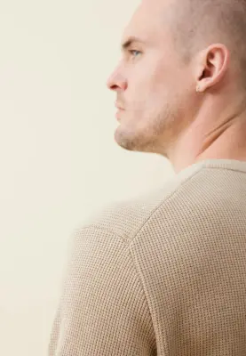 Le pull texturé - Beige clair — photo 4