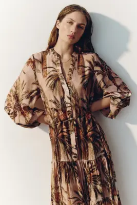 Robe à étage imprimée - Rose pêche/motif — photo 3