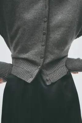 Gilet en laine mérinos - Gris chiné — photo 2