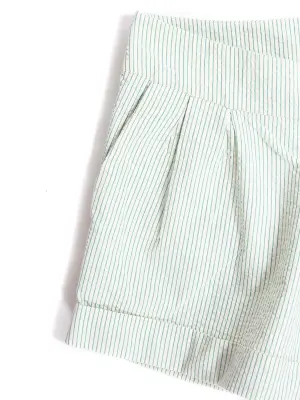 Petit short en coton à rayures blanc et vert Taille 36/38 — photo 2