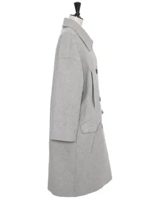 Manteau long oversized en cachemire et laine gris clair Prix boutique 3500€ — photo 5