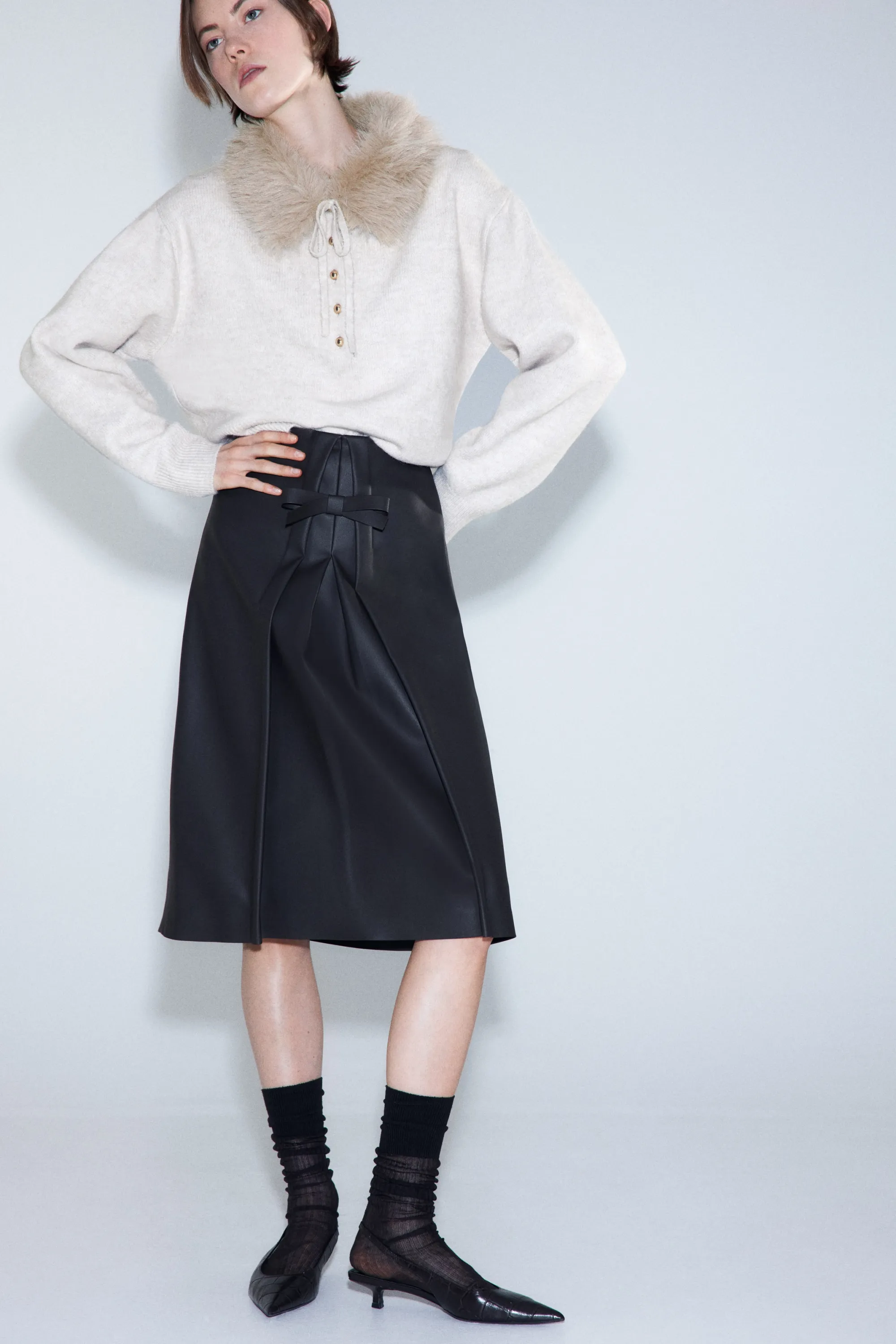 Pull avec col - Beige clair