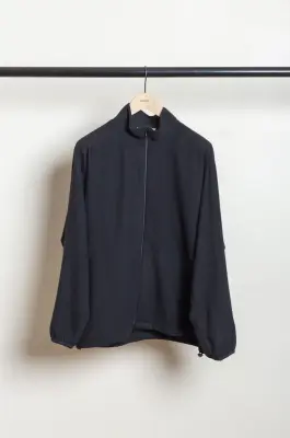 Still By Hand – Cashmere mixed high neck blouson BL04263OS – BLACK — photo 3