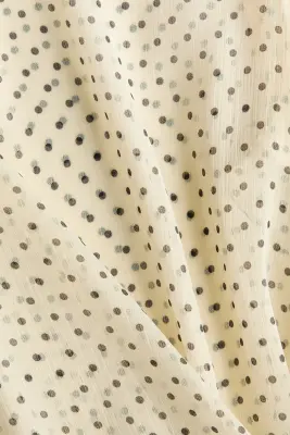 Pantalon avec taille élastique et jambes ballon - Jaune clair/pois — photo 5