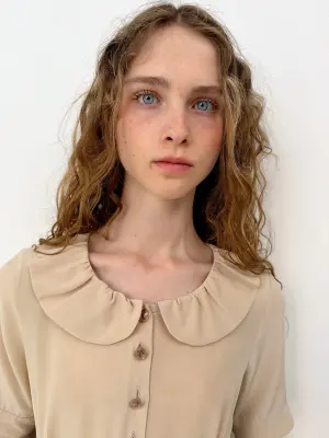 Beige & Black Bow Blouse — photo 3