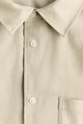 Chemise Easy-care Regular Fit en lin mélangé - Beige — photo 5