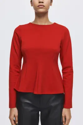 Top péplum en jersey - Rouge — photo 1
