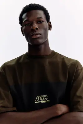 T-shirt imprimé Oversized Fit - Marron foncé/Runners Club — photo 2