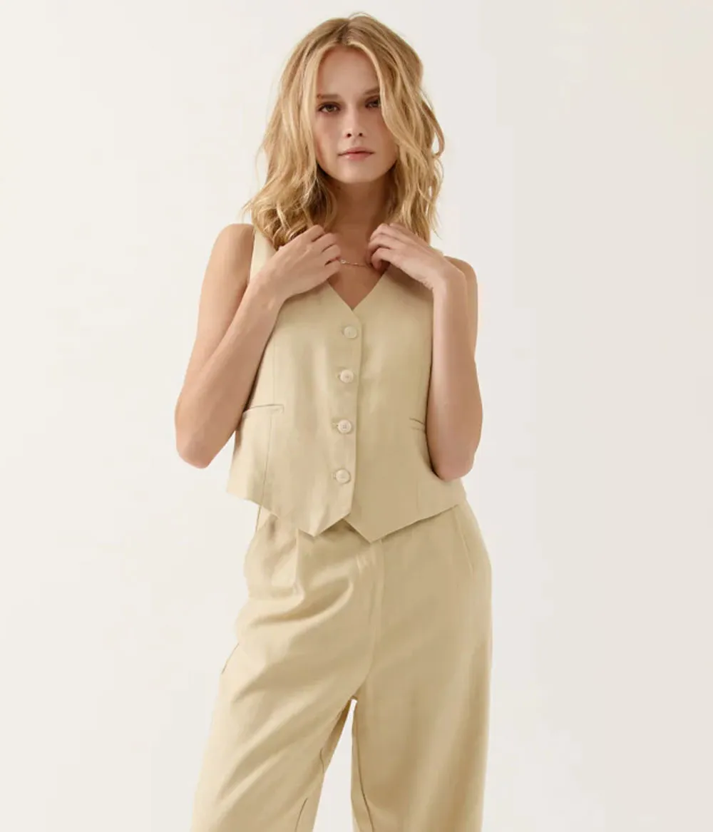 Artlove – Gilet Chine Beige