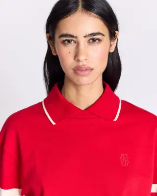 Sweat-shirt Alex rouge et écru — photo 3