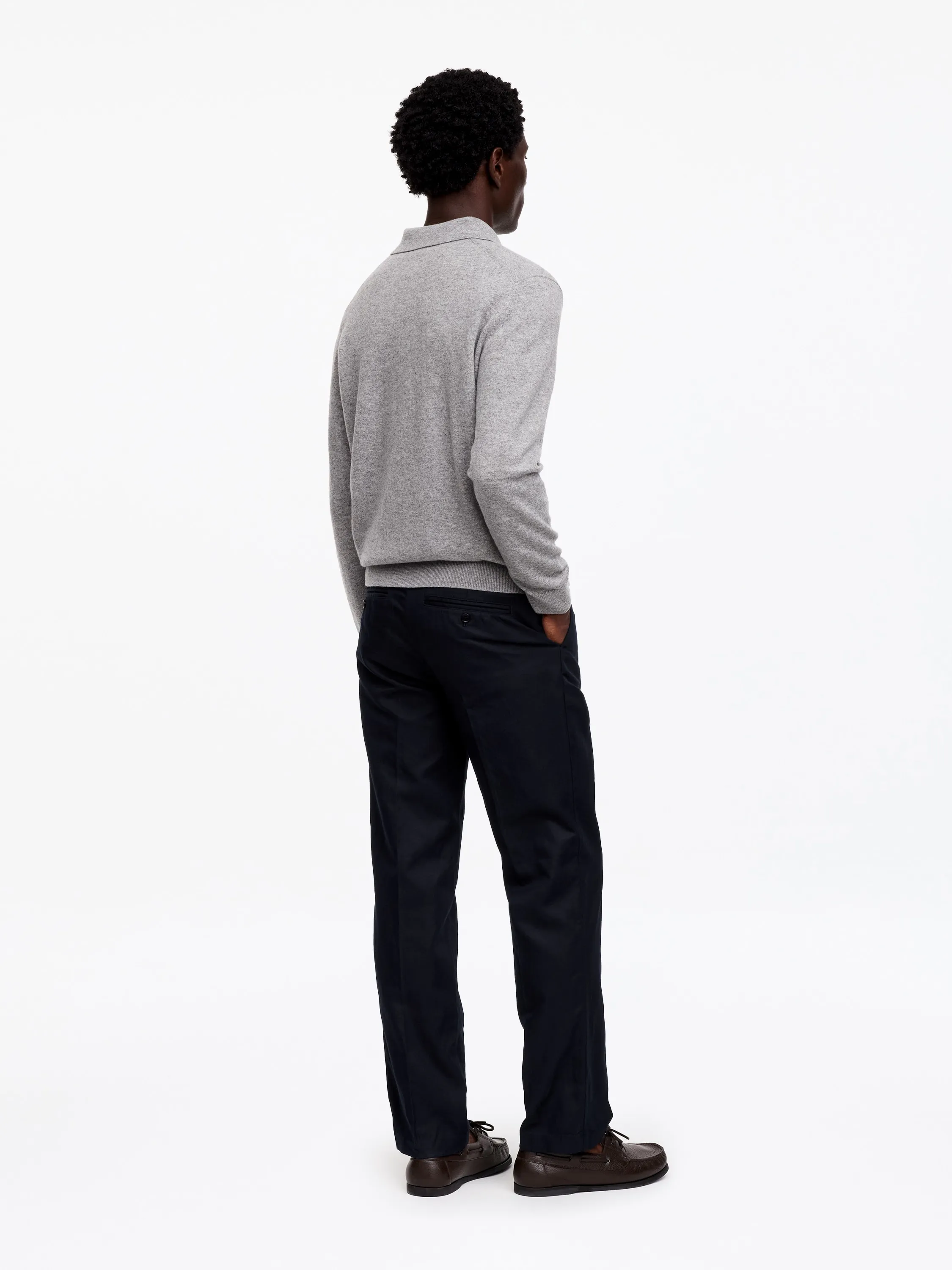 Pantalon classique en coton et lin - Dark Blue