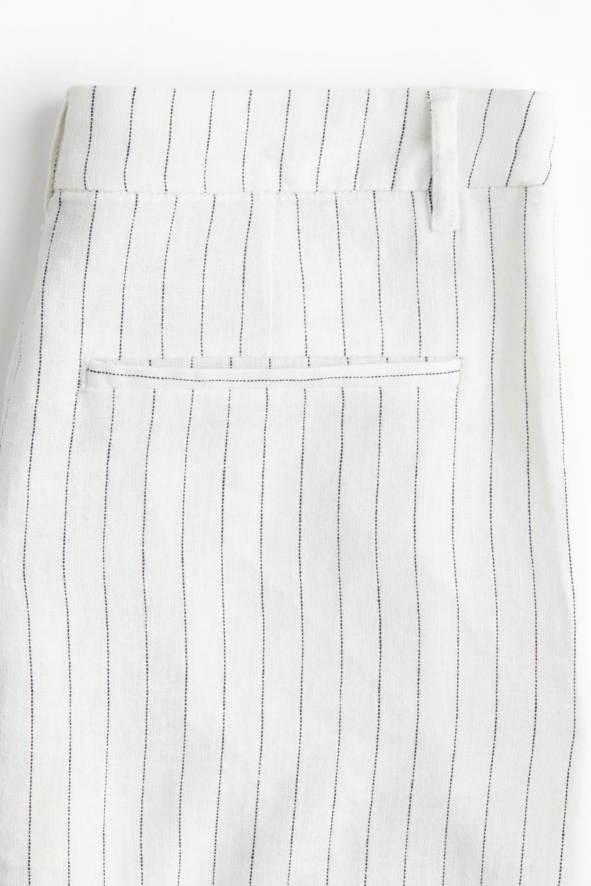 Short de longueur genou en lin mélangé - Blanc/rayures tennis
