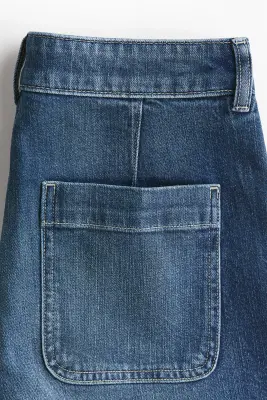 Short taille haute en denim - Bleu denim — photo 5