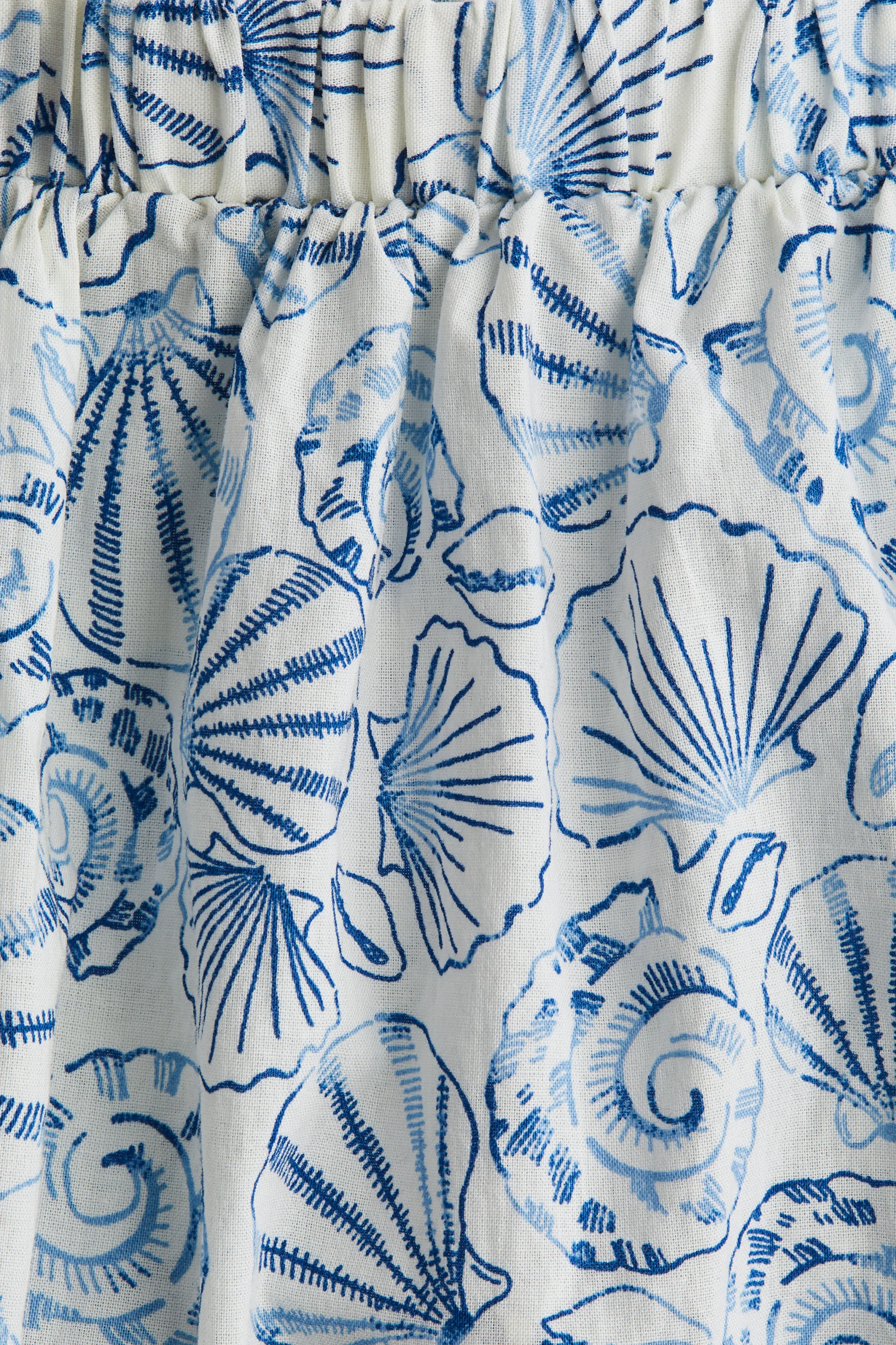 Lacing-detail cotton blouse - Bleu/coquillages