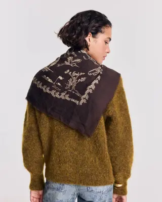 Foulard Noam toile de jeu marron — photo 2