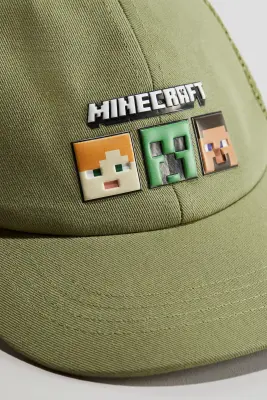 Casquette en coton avec motifs - Vert kaki/Minecraft — photo 2