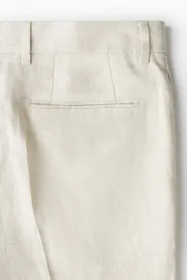 Pantalon de costume Slim Fit en lin - Beige clair — photo 5