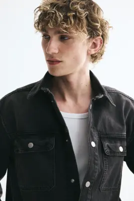 Surchemise en denim de coton - Noir denim — photo 2