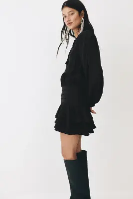 Robe avec jupe à étages - Gris foncé — photo 4