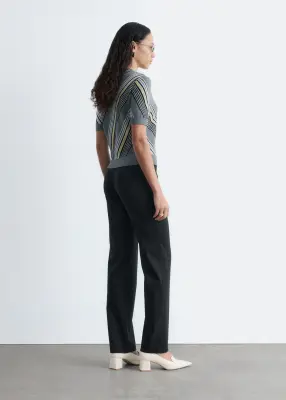 Pantalon droit en laine - Noir — photo 5