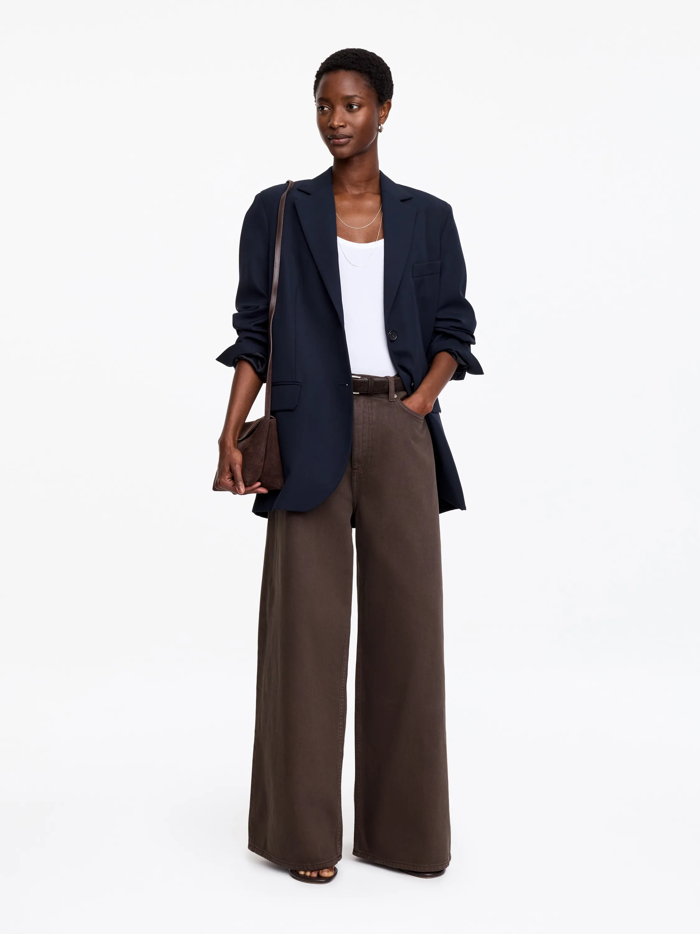 Jean large oversize CEDAR - Marron