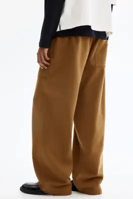 Pantalon jogger Relaxed Fit en coton - Beige foncé — photo 2