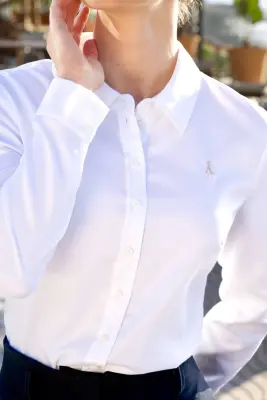 Alia Button Down Blouse - White — photo 2