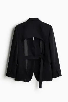 Blazer oversize avec dos ouvert - Noir — photo 4