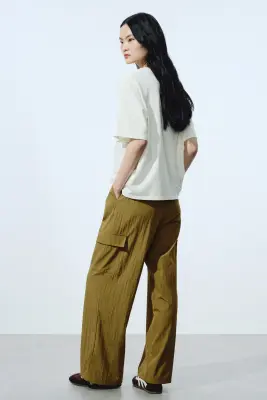Pantalon cargo large - Olive doré — photo 1