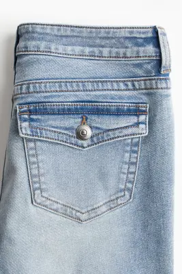 Flared Low Jeans - Bleu denim clair — photo 2