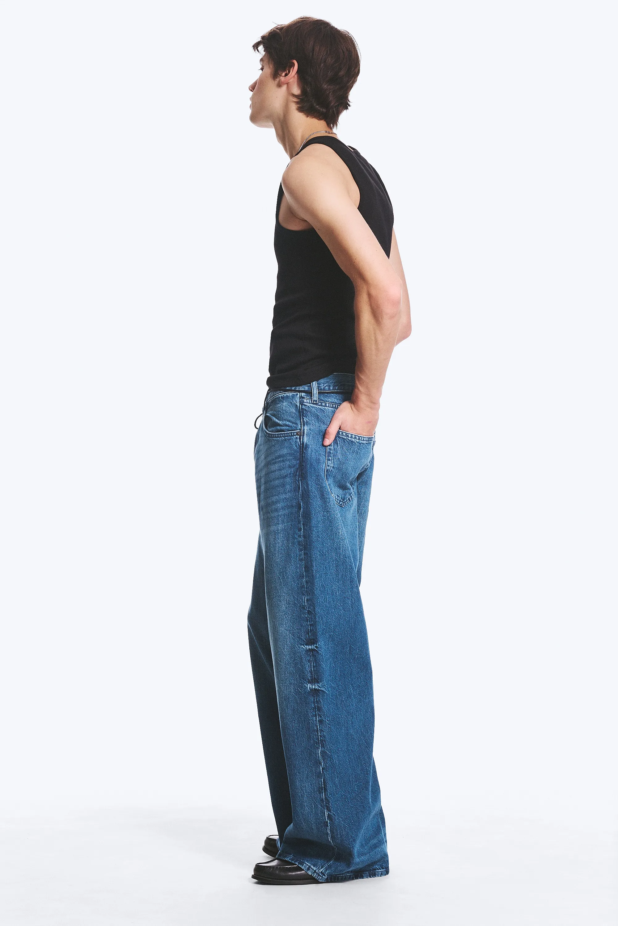 Jean large ample taille standard unisexe Solar - Sailor Blue - Bleu moyen