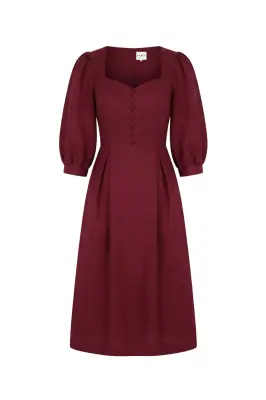 Bardetta Midi Dress - Bordeaux — photo 5