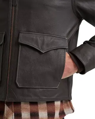Blue Bell Regular Leather Aviator Jacket Chocolate Torte — photo 4
