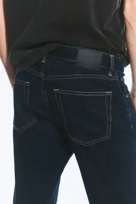 Jean droit ajusté taille mi-haute Orion - Bleu brillant - Bleu foncé — photo 3