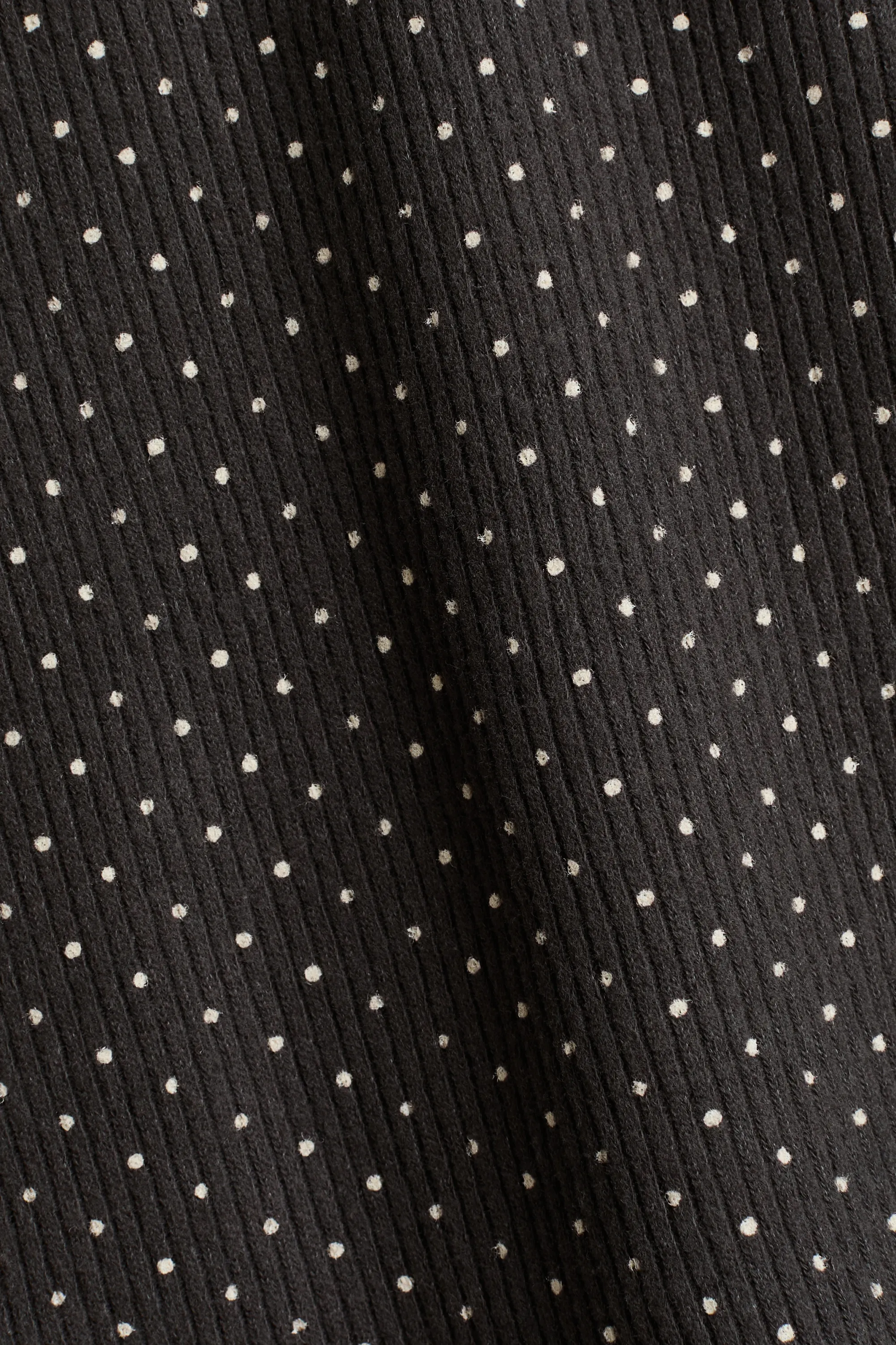Top à volant ruché en coton - Gris foncé/pois