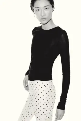 Pantalon Capri imprimé - Crème/pois — photo 2